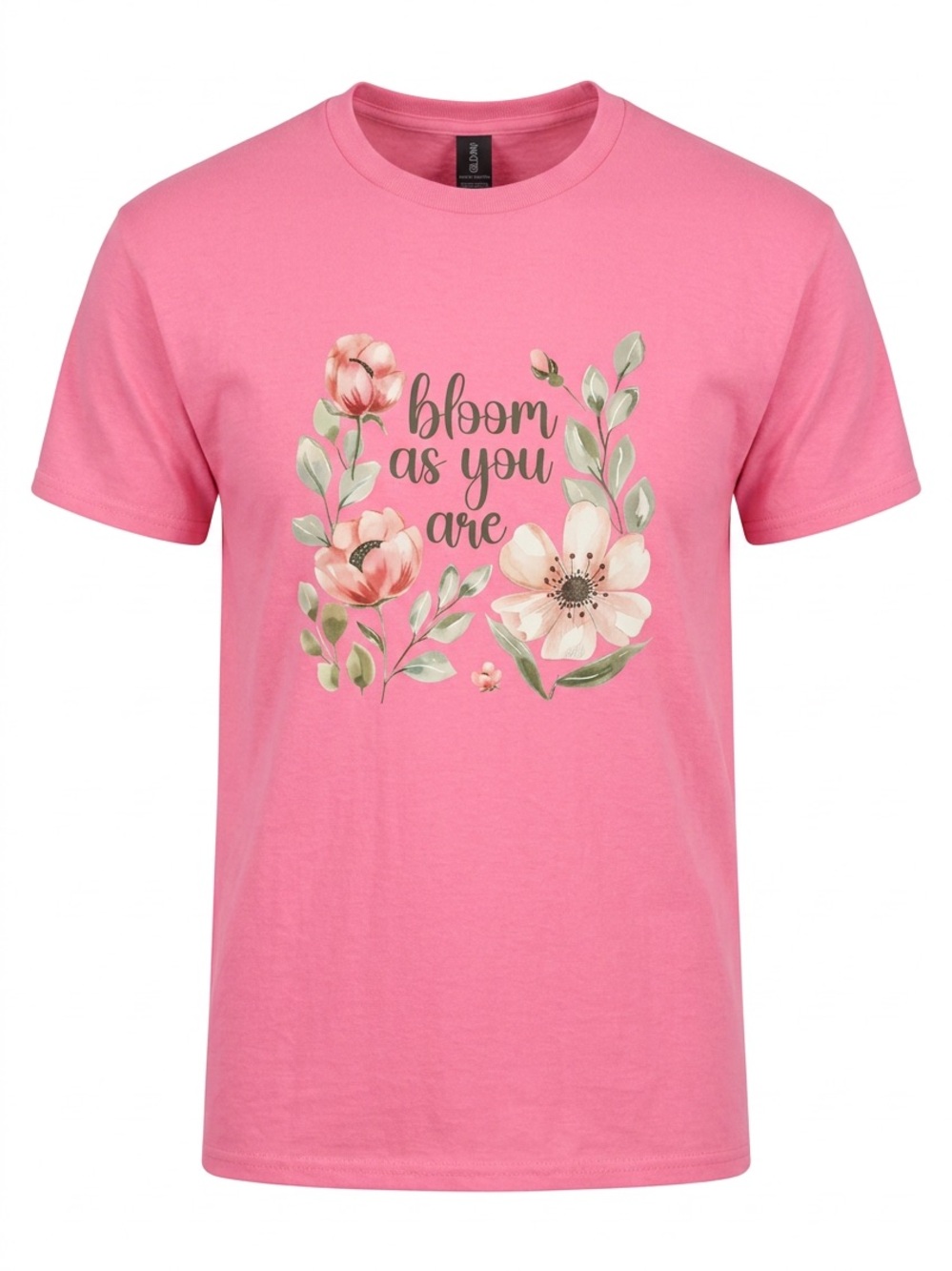 Women’s Safety Pink Premium Quality “ Bloom As You Are” T-shirt Sz XL